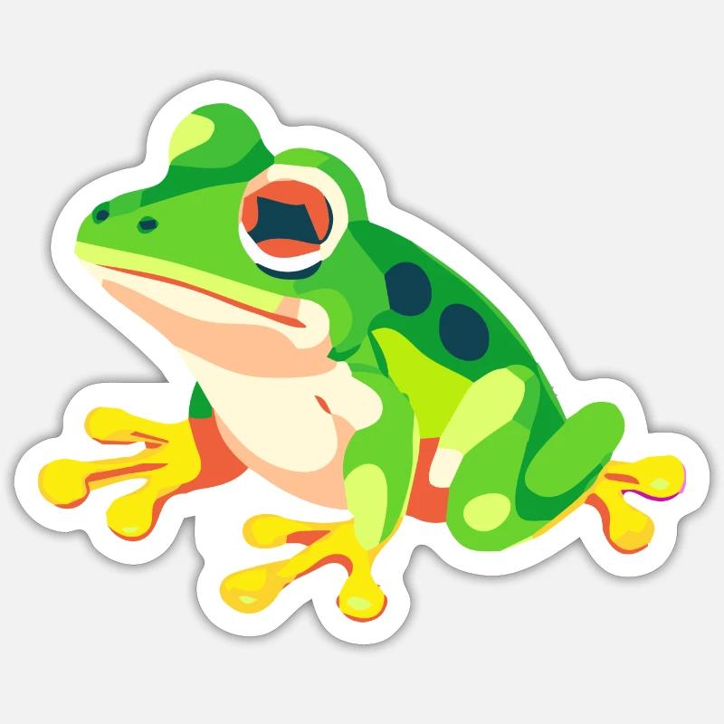 Grenouille - Sticker taille S (10 x 10 cm) - blanc mat