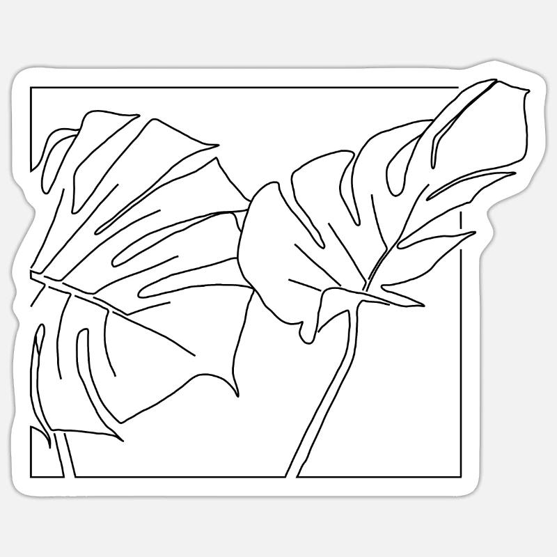 Monstera Leafs - Sticker size S (10 x 10 cm) - white matte