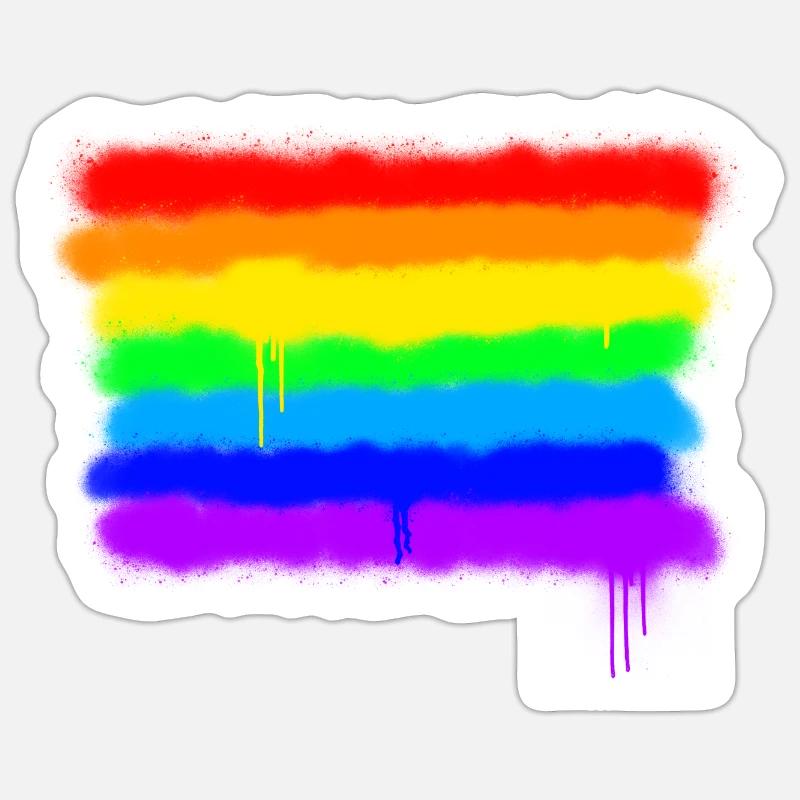 Pride Rainbow Colours / RGB Graffiti Sticker size S (10 x 10 cm)
