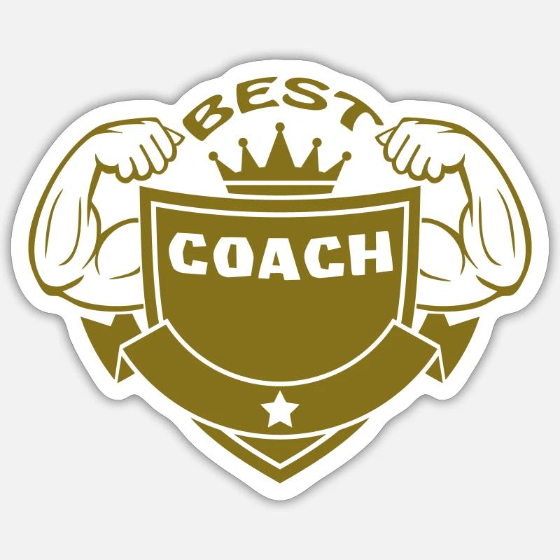 BEST COACH - Sticker taille S (10 x 10 cm) - blanc mat
