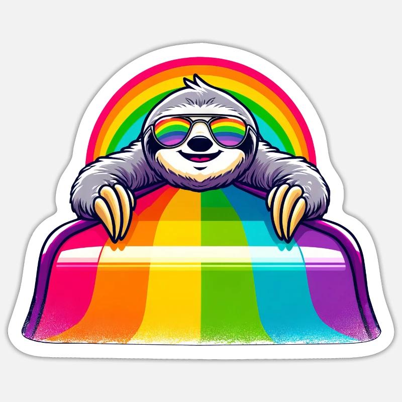 LGBTQ Pride Sloth Rainbow Playground Sticker size S (10 x 10 cm)