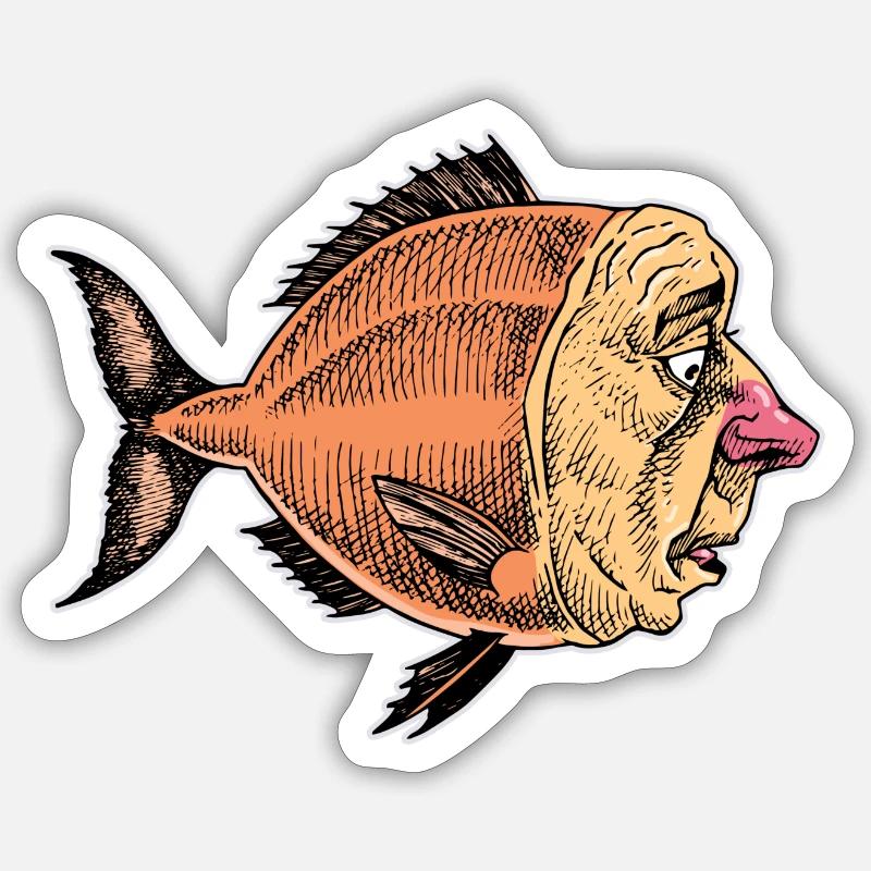 PAYASO FISH - Sticker size S (10 x 10 cm) - white matte