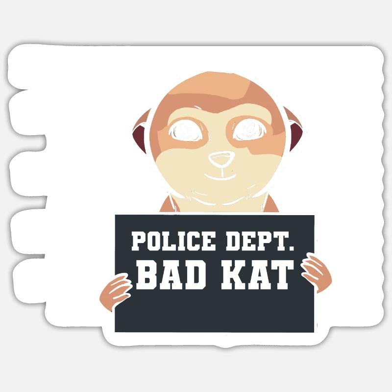 Erdmännchen - Sticker Größe S (10 x 10 cm) - Mattweiß