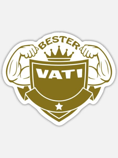 BESTSER VATI - Sticker Größe S (10 x 10 cm) - Mattweiß