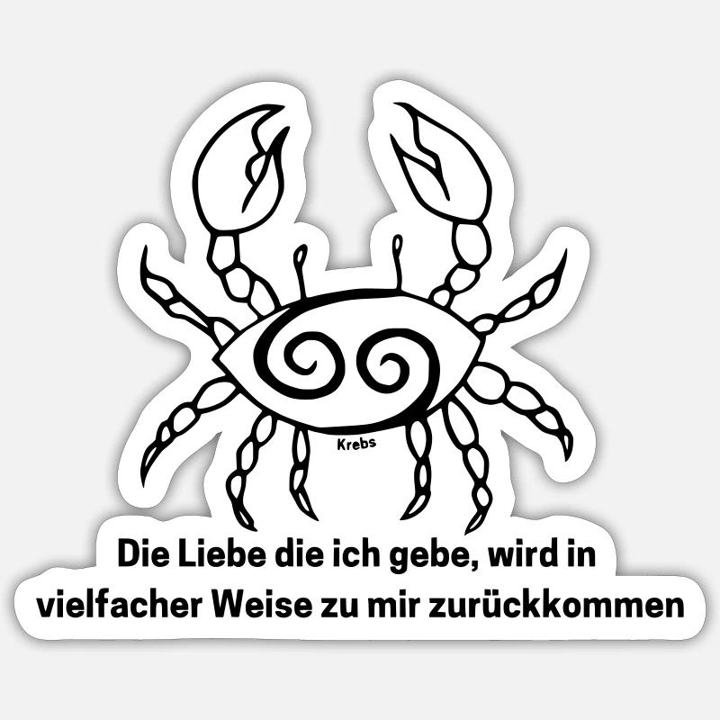 Sternzeichen Krebs - Sticker Größe S (10 x 10 cm) - Mattweiß