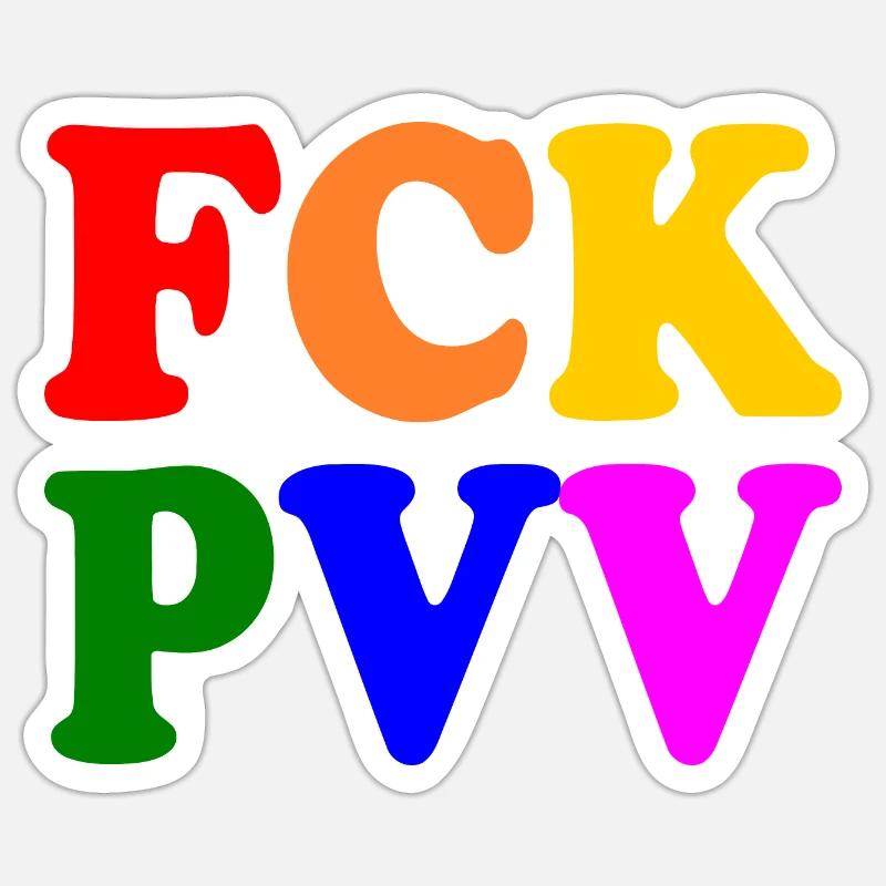pvv - Sticker taille S (10 x 10 cm) - blanc mat