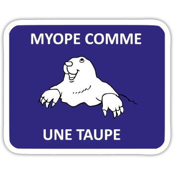 Short-sighted as a mole - Sticker size S (10 x 10 cm) - white matte - Front