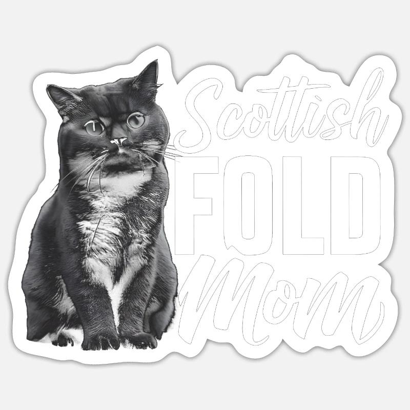 Katze Scottish Fold Geschenk Sticker Größe S (10 x 10 cm)