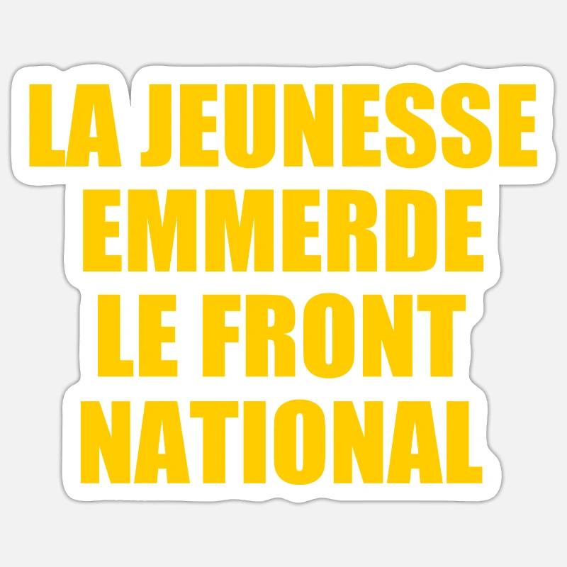 Scheiß auf den Front National - Sticker Größe S (10 x 10 cm) - Mattweiß