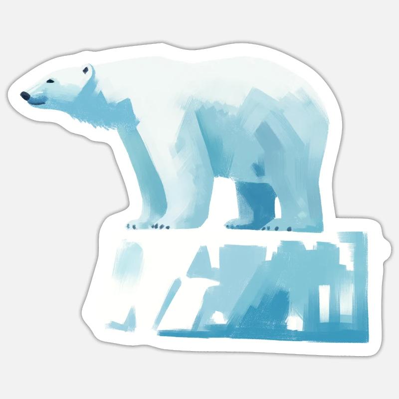 Eisbär auf Eisscholle Sticker Größe S (10 x 10 cm)