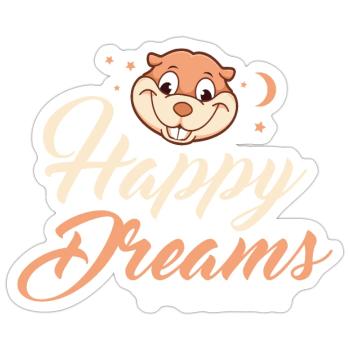 Sweet Dreams shirt - Happy Dreams T shirt - Sticker size S (10 x 10 cm) - white matte - Front