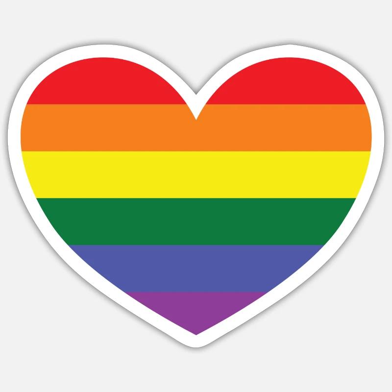 RAINBOW HEART - Sticker Größe S (10 x 10 cm) - Mattweiß