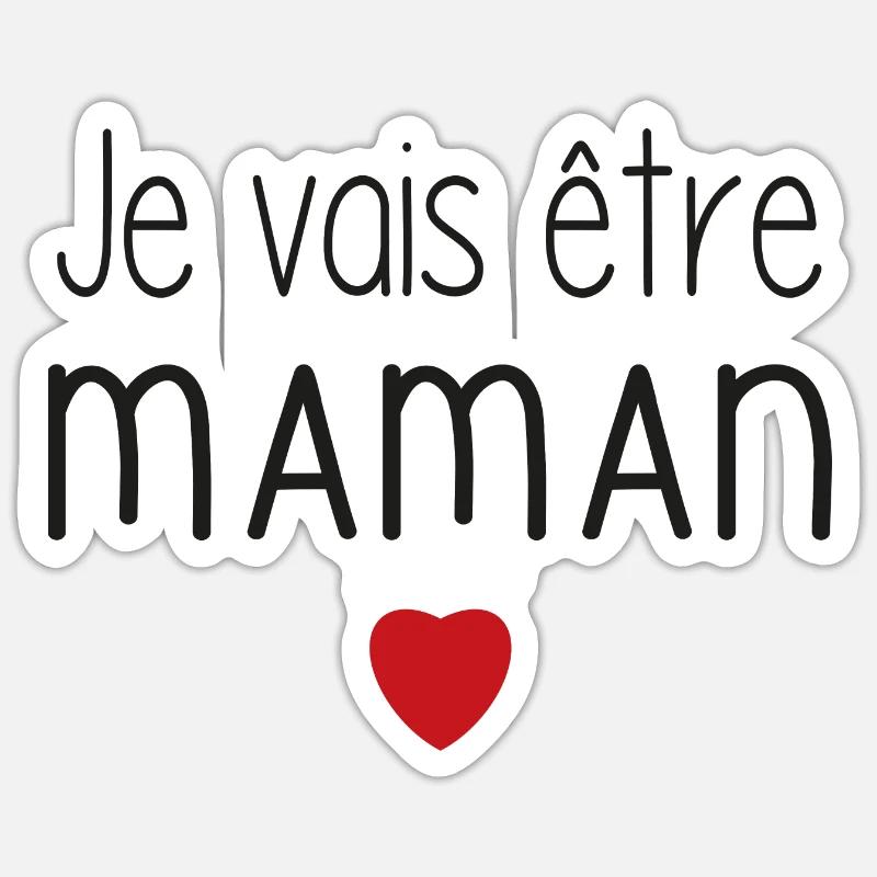 Ich werde Mama - Herz - Sticker Größe S (10 x 10 cm) - Mattweiß