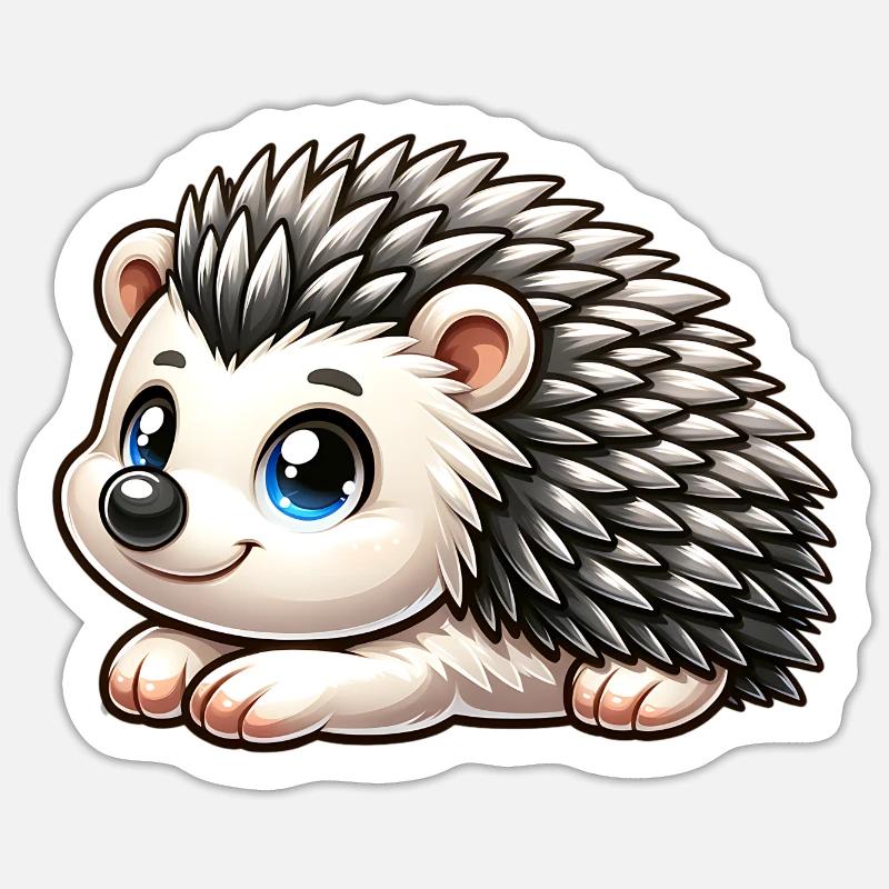 Hérisson - Sticker taille S (10 x 10 cm) - blanc mat