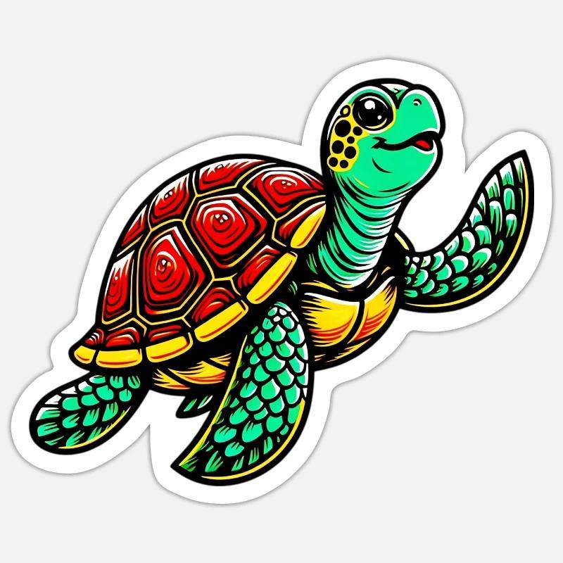Turtle - Sticker size S (10 x 10 cm) - white matte