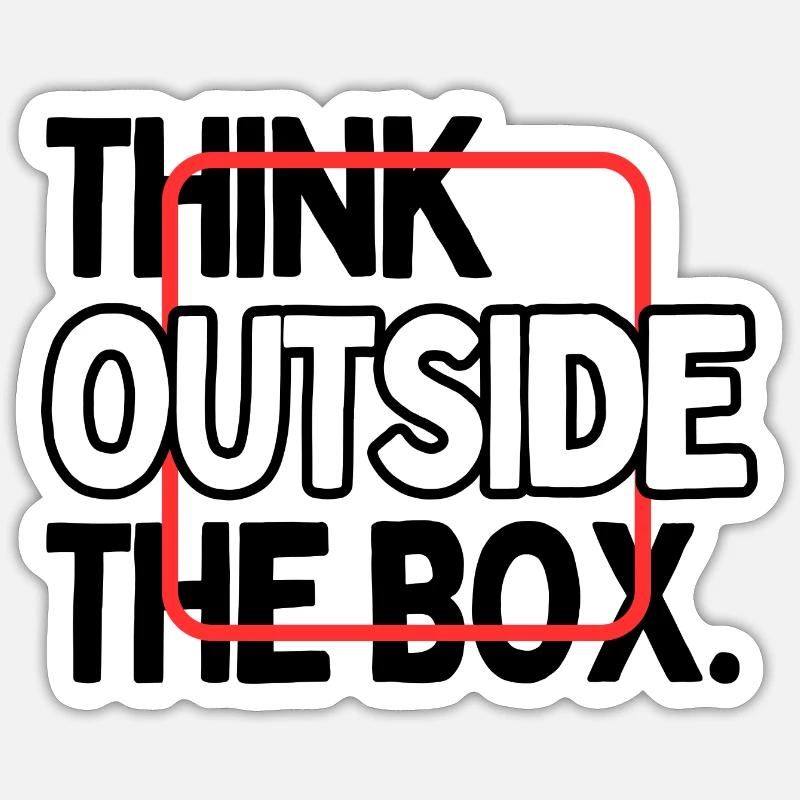 Think outside the Box - Sticker size S (10 x 10 cm) - white matte