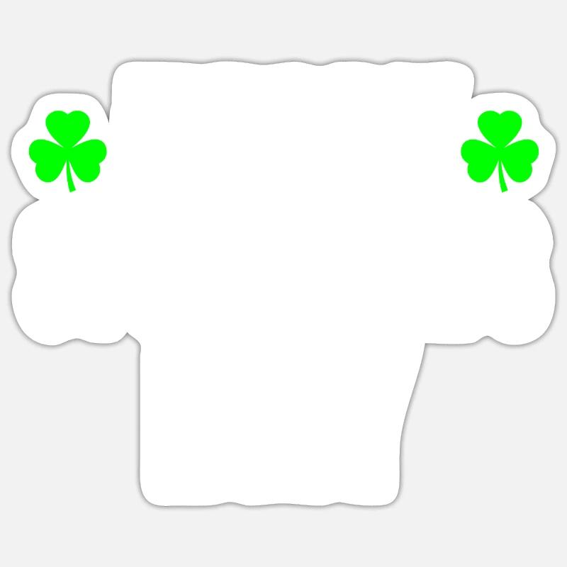 happy st patrick's day - Sticker taille S (10 x 10 cm) - blanc mat
