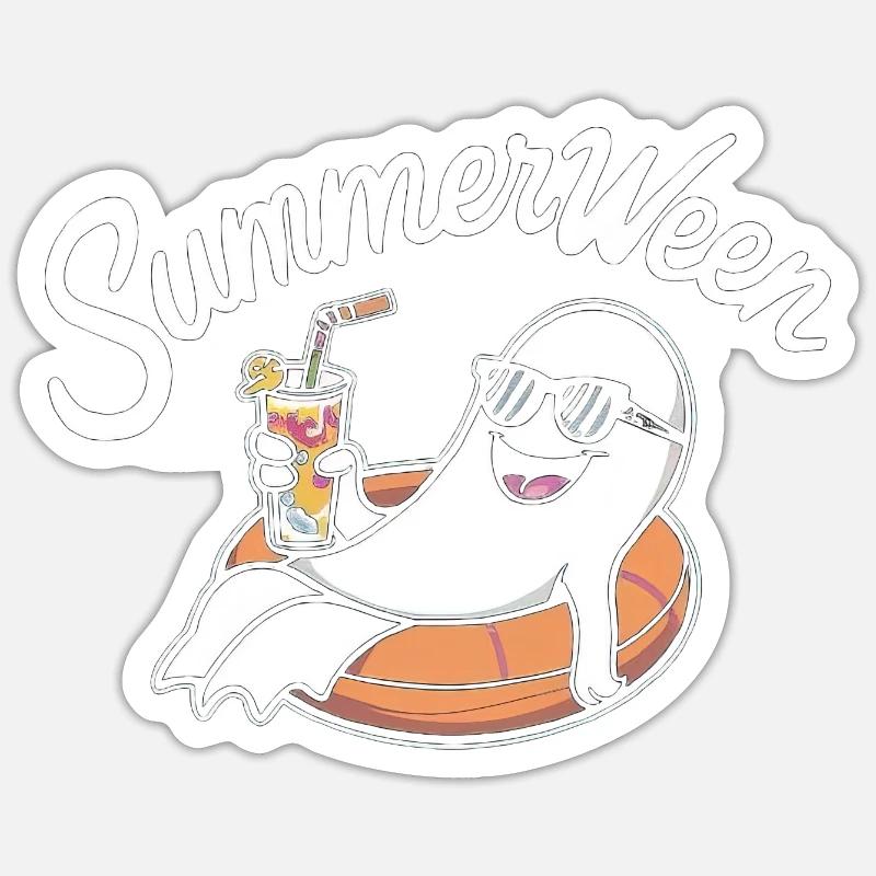 Summerween Geist Sticker Größe S (10 x 10 cm)