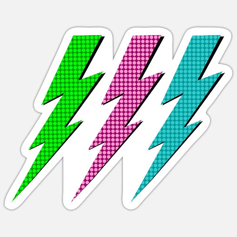 Drei Blitze - Sticker Größe S (10 x 10 cm) - Mattweiß