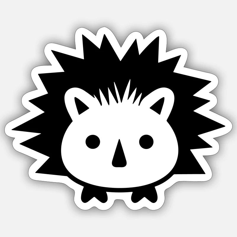 Igel - Sticker Größe S (10 x 10 cm) - Mattweiß