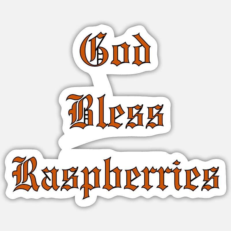 GodBlessRaspberries - Sticker Größe S (10 x 10 cm) - Mattweiß