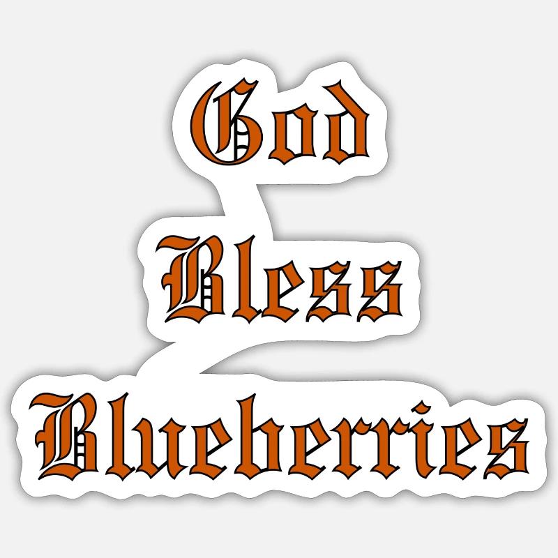 GodBlessMyrtilles - Sticker taille S (10 x 10 cm) - blanc mat