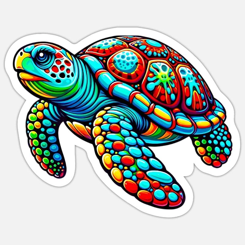 Tortue - Sticker taille S (10 x 10 cm) - blanc mat