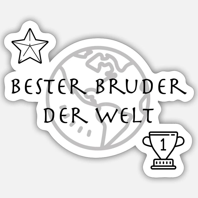 Bester Bruder Der Welt Geschenkidee Sticker Größe S (10 x 10 cm)