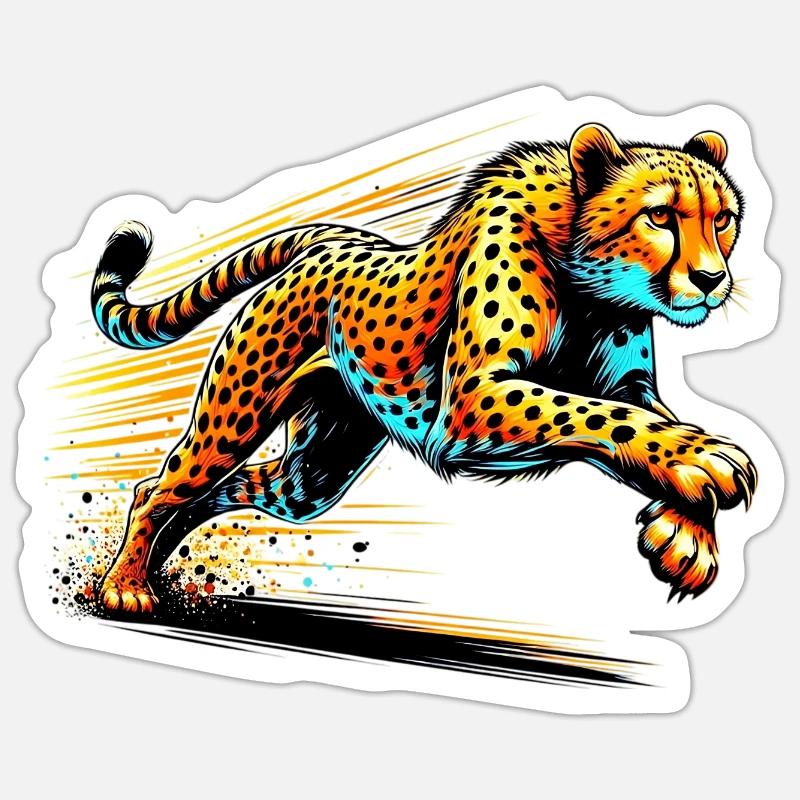 Gepard - Sticker Größe S (10 x 10 cm) - Mattweiß
