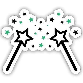 zauberstab 002 - Sticker Größe S (10 x 10 cm) - Mattweiß - Vorne