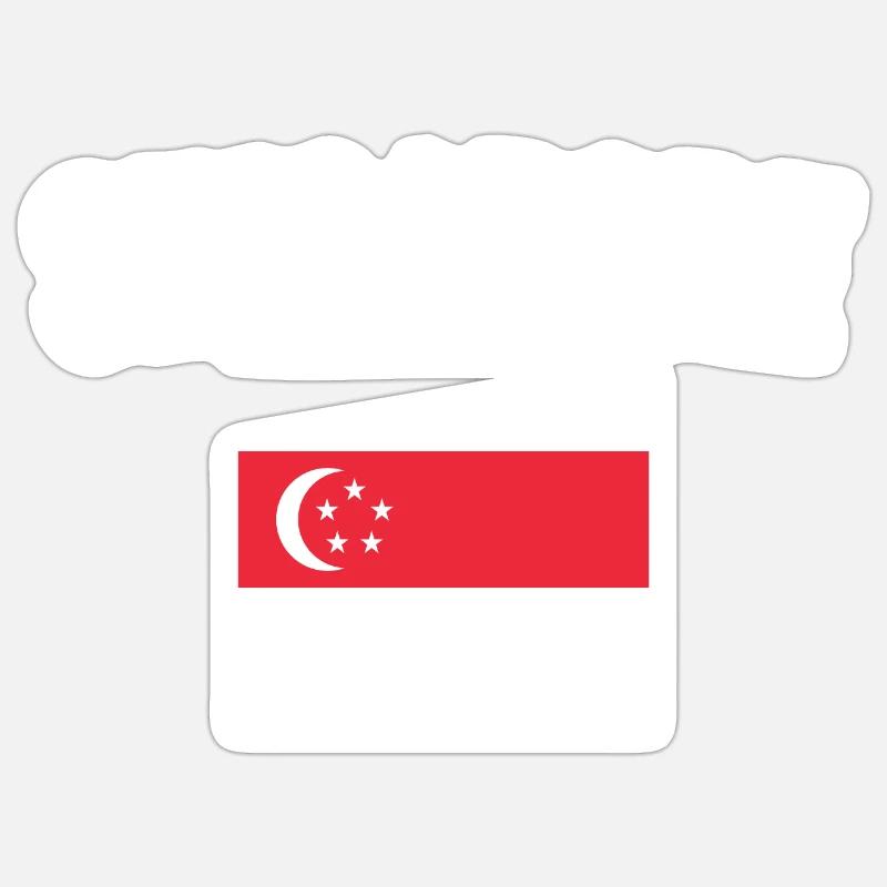 Drapeau de Singapour Sticker taille S (10 x 10 cm)