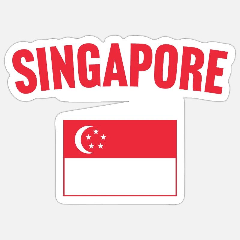 Drapeau de Singapour Sticker taille S (10 x 10 cm)
