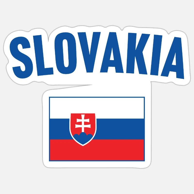 Drapeau de la Slovaquie - Sticker taille S (10 x 10 cm) - blanc mat