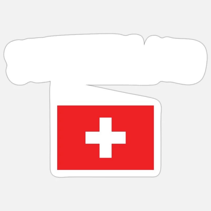 Drapeau suisse - Sticker taille S (10 x 10 cm) - blanc mat