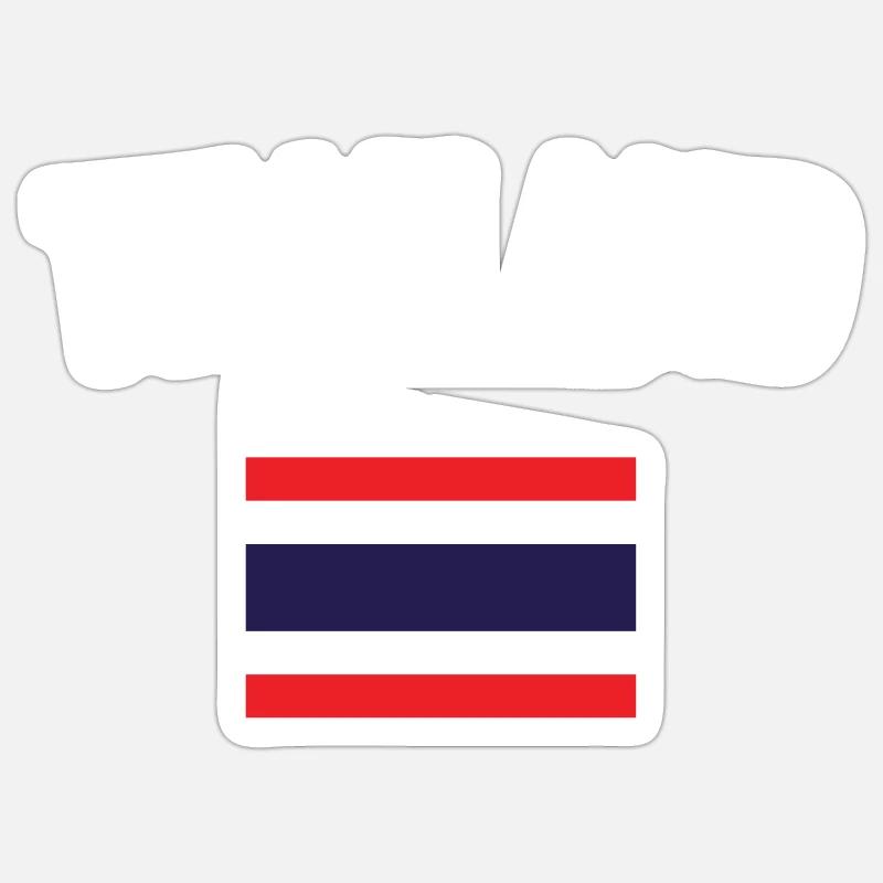Drapeau de la Thaïlande - Sticker taille S (10 x 10 cm) - blanc mat