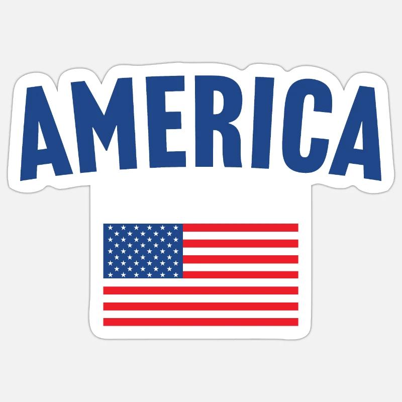 Drapeau de l’Amérique - Sticker taille S (10 x 10 cm) - blanc mat