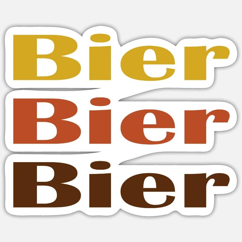 Bier Bier Bier Sticker Größe S (10 x 10 cm)
