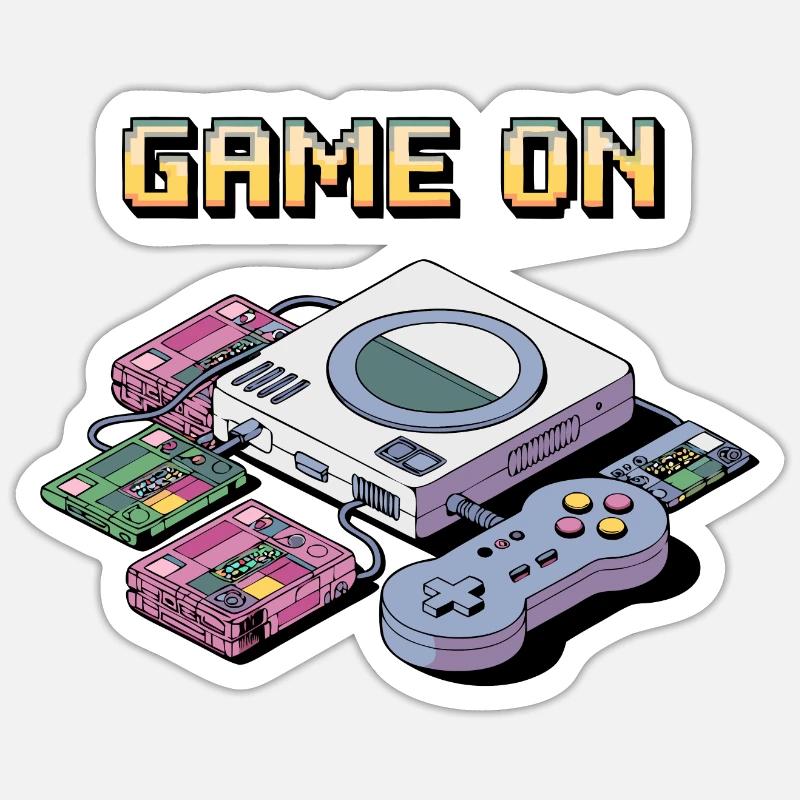 Retro Gaming Console Design Sticker size S (10 x 10 cm)