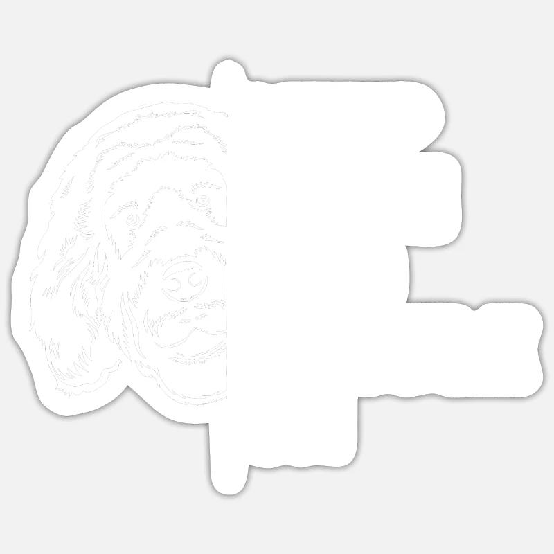 Goldendoodle - Sticker Größe S (10 x 10 cm) - Mattweiß