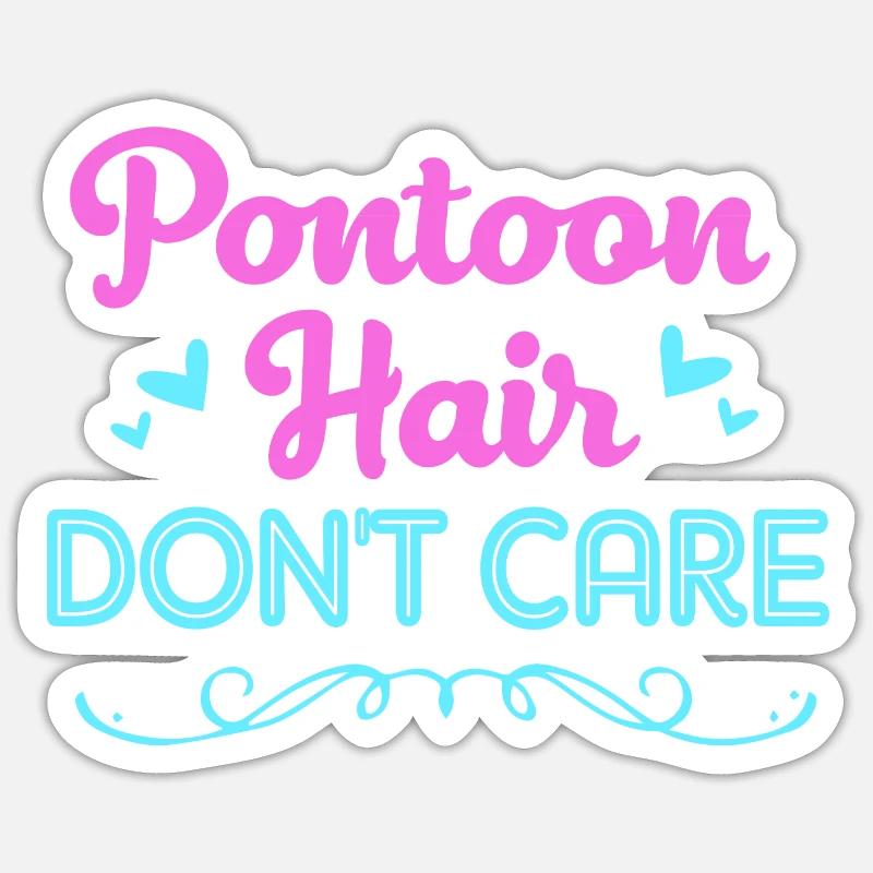 Bateau ponton Bateau Bateaux - Sticker taille S (10 x 10 cm) - blanc mat