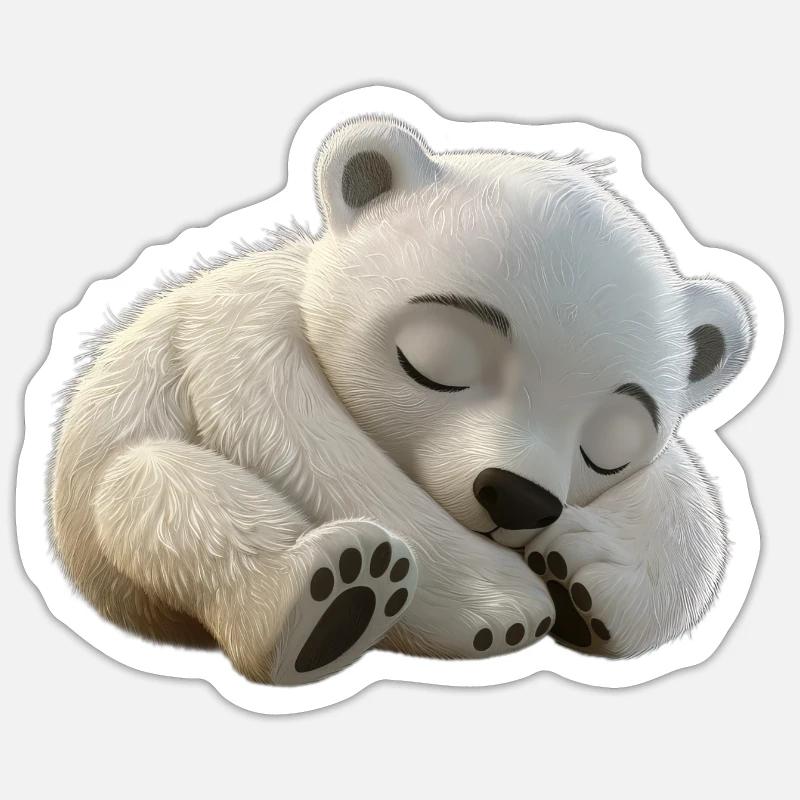 Eisbär - Sticker Größe S (10 x 10 cm) - Mattweiß