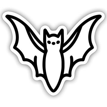 Contour de chauve-souris mystique pour Halloween - Sticker taille S (10 x 10 cm) - blanc mat - Devant