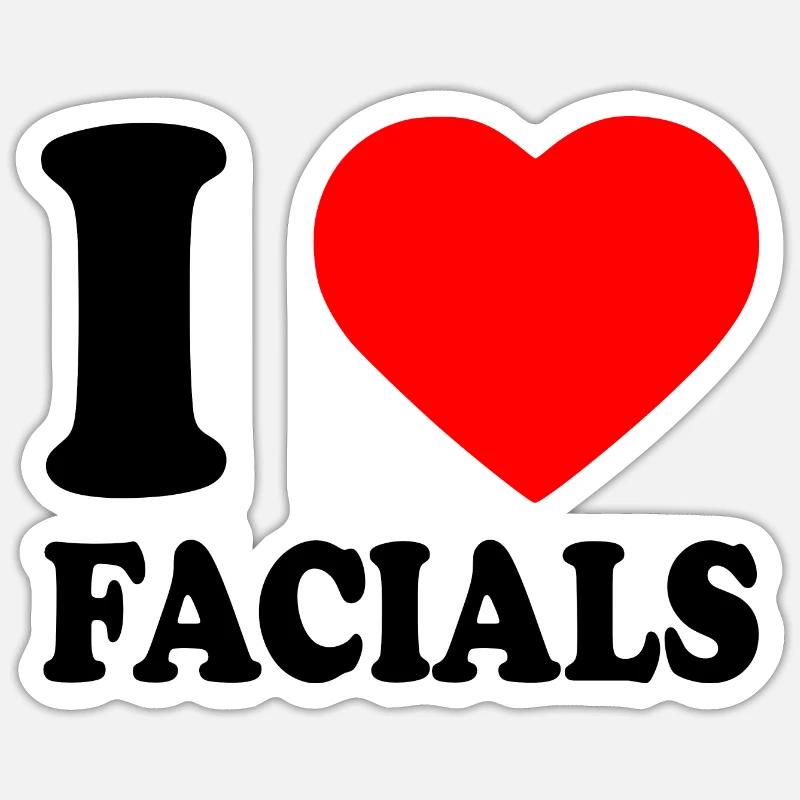 I love facials - Sticker size S (10 x 10 cm) - white matte