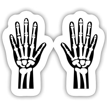 Skeleton Hands 01 - Sticker size S (10 x 10 cm) - white matte - Front