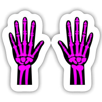 Skeleton Hands 02 - Sticker size S (10 x 10 cm) - white matte - Front