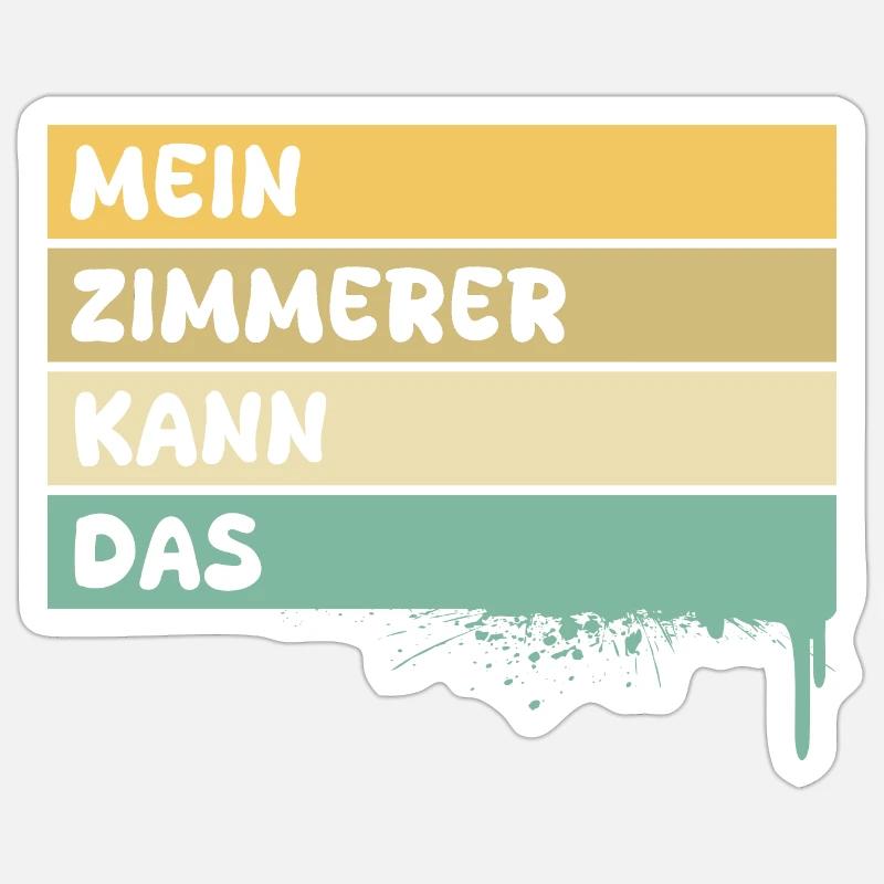 Zimmerer - Sticker Größe S (10 x 10 cm) - Mattweiß