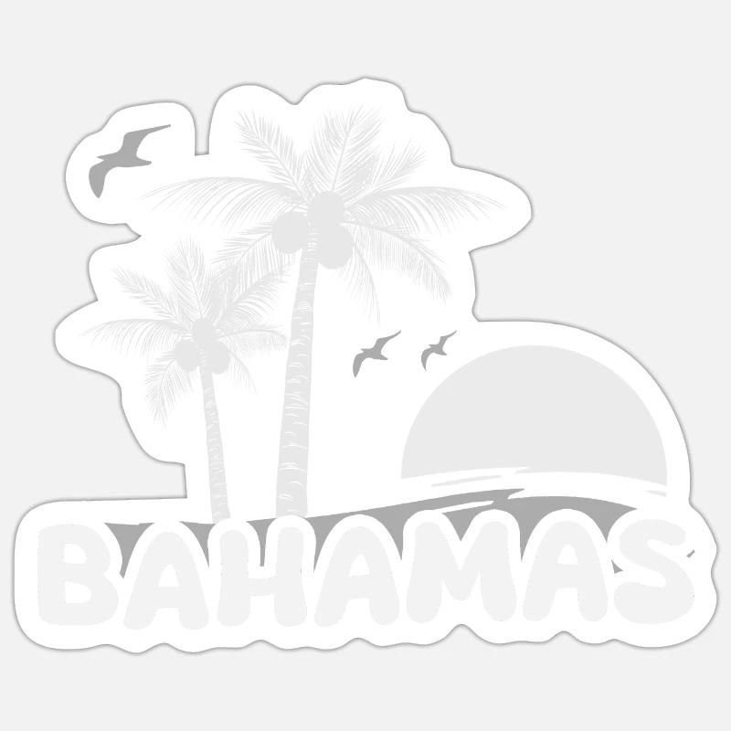 Strand Bahamas - Sticker Größe S (10 x 10 cm) - Mattweiß