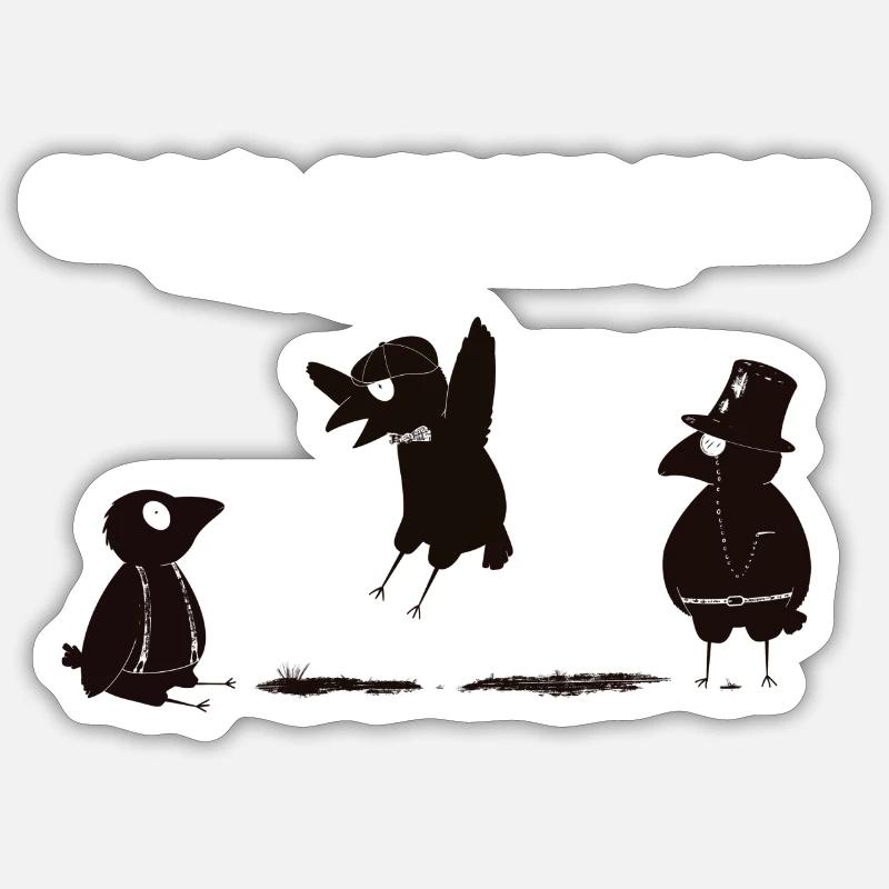 crows before bros - Sticker size S (10 x 10 cm) - white matte