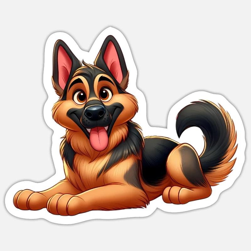 German Shepherd 3 - Sticker size S (10 x 10 cm) - white matte