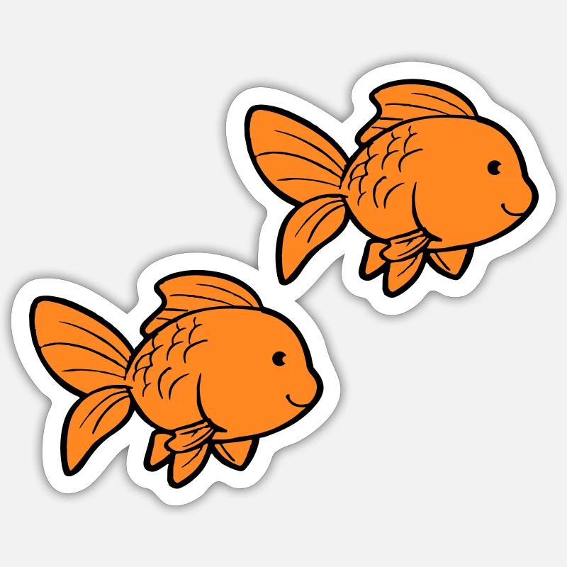 fisch goldfische - Sticker Größe S (10 x 10 cm) - Mattweiß